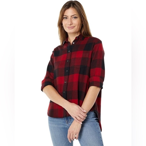 Madewell - Oversized Ex - Boyfriend Side Placket Buffalo Check Button Down Med - Picture 1 of 10